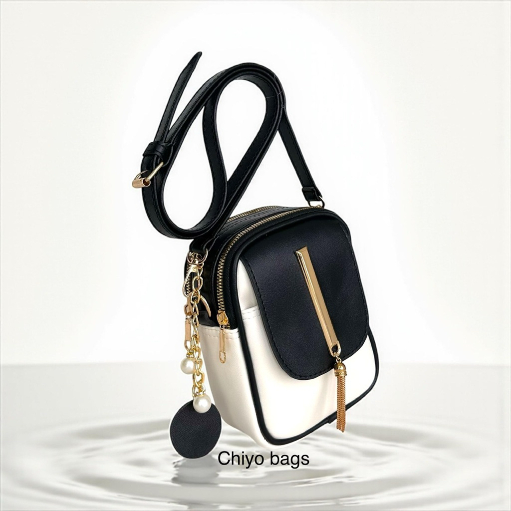 CLAUDIA Tas slempang wanita tiga ruang simple Elegan kekinian terbaru by Chiyo bags