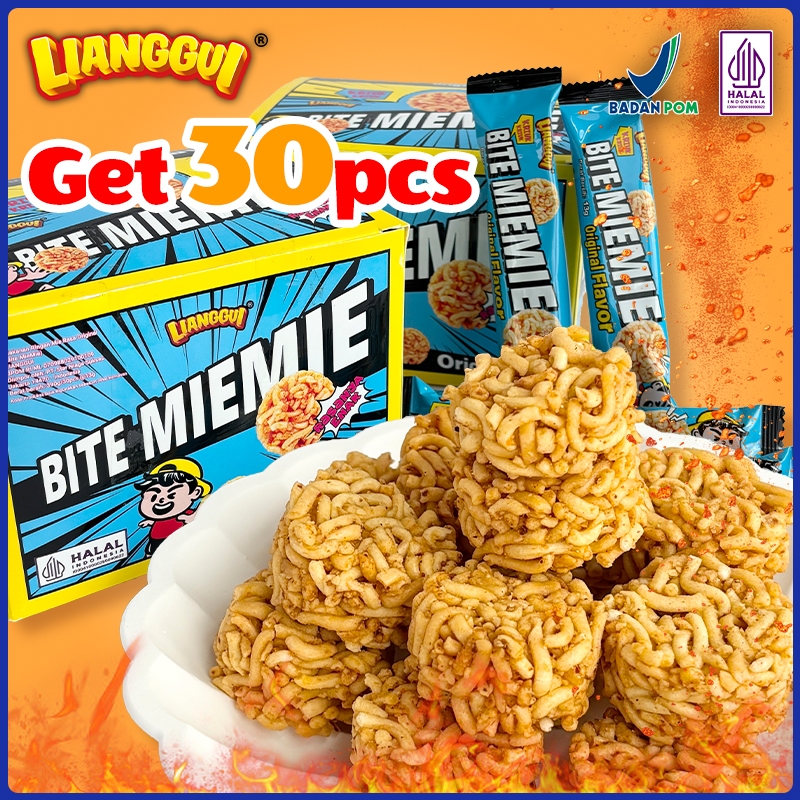 

30Pcs Lianggui Bite Miemie Box Camilan Enak untuk Anak Sekolah Snack Renyah Praktis Cocok untuk