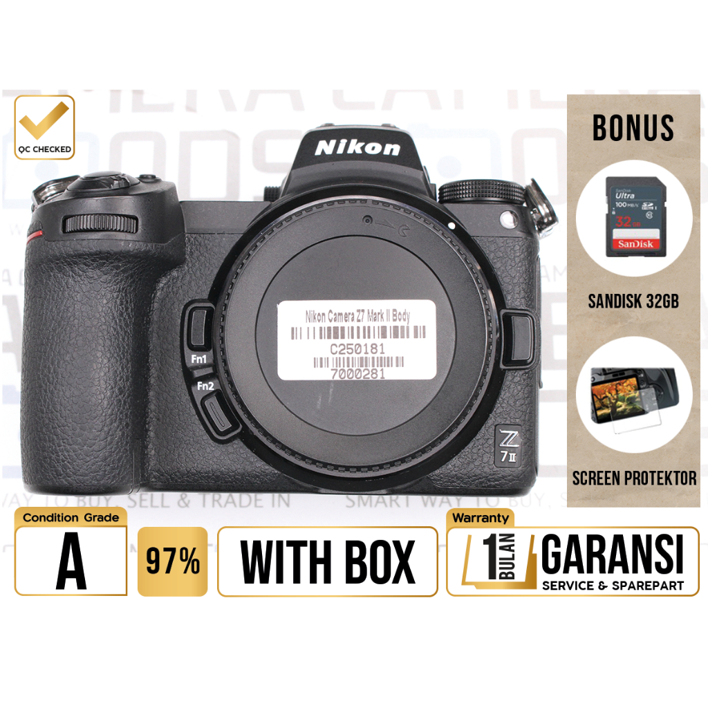 Kamera Nikon Z7II Mirrorless Full Frame Camera Body Only Second Bekas Grade A - Z7 II - C250181