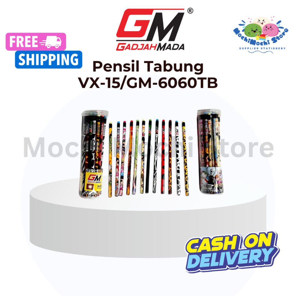 

PER 12 PCS Pensil 2B Tabung Bermotif GM-6060TB / VX-15 | Pensil 2B Tabung Berkarakter | Pensil Bermotif Stationery