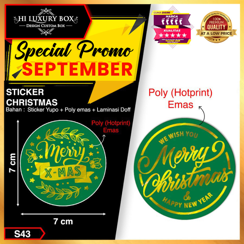 

sticker natal|sticker merry christmas|sticker yupo|sticker bulat|S43