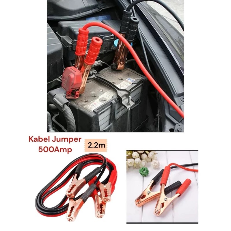 Kabel aki jumper mobil/ jumper aki mobil mogok 500A
