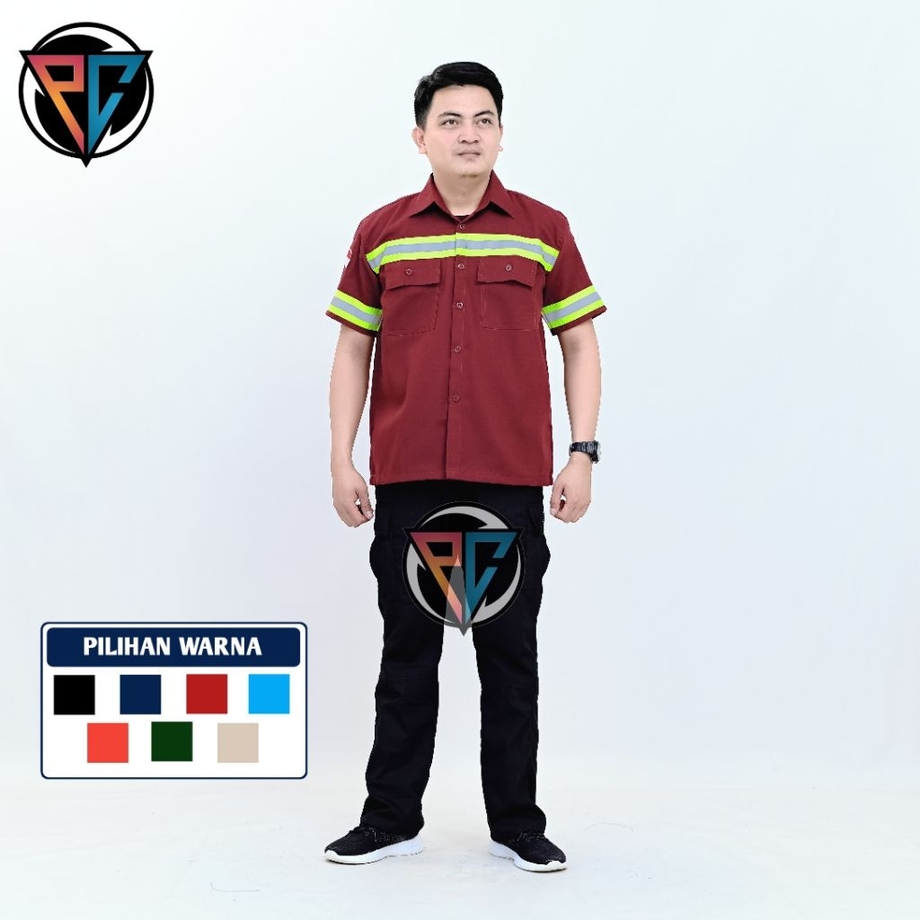PC - Kemeja safety lengan pendek baju safety lengan pendek wearpack safety lengan pendek