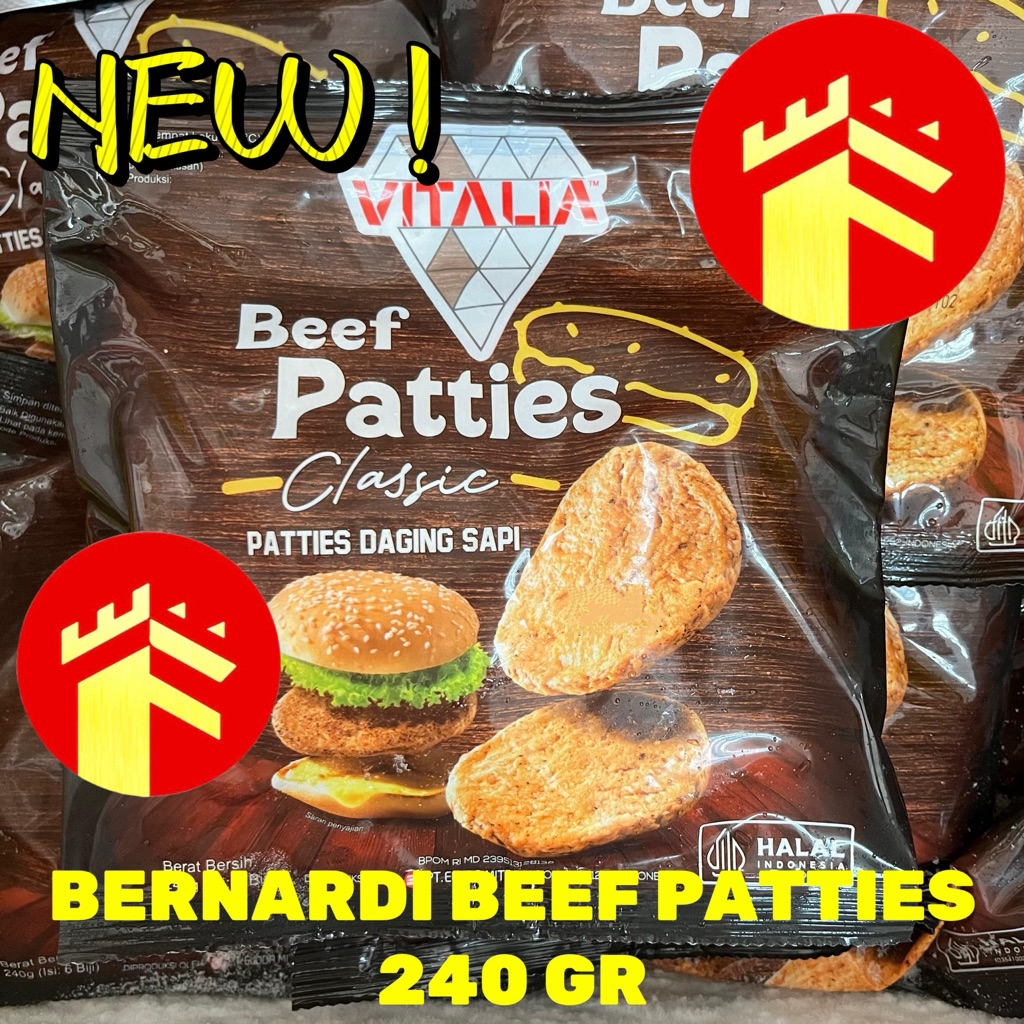 

BERNARDI BEEF PATTIES CLASSIC 240 GR BURGER SAPI PATTIES SAPI BERNARDI 240 GR