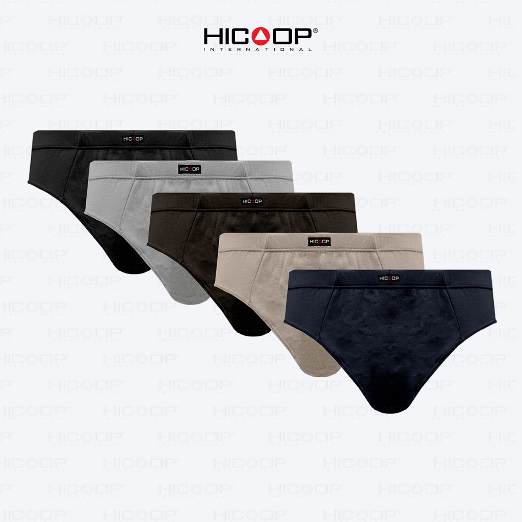 Hicoop - Underwear Brief - Celana Dalam Pria - Paket Hemat Isi 5 Pcs - Hitam/Abu Muda/Coklat Tua/Cre