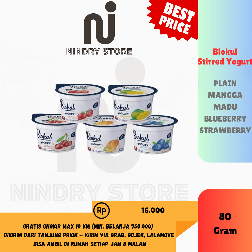 

Biokul Stirred Yogurt 80g – Plain, Strawberry, Mango, Blueberry | Nindry Store