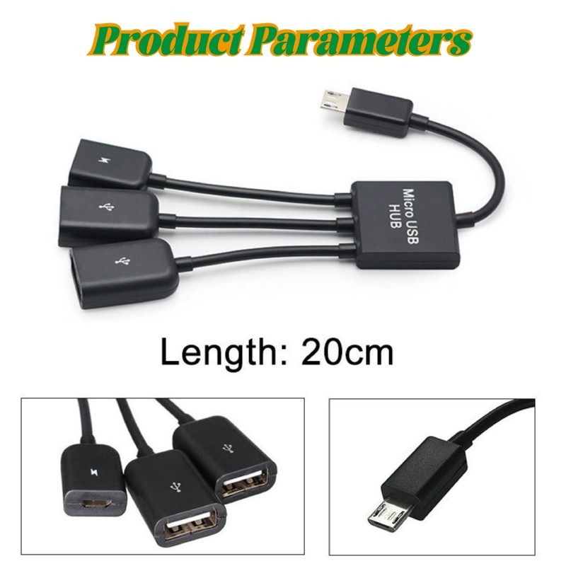 3in1 Micro USB Hub Charge Kabel Otg Micro 3 Port USB Female / USB Type C OTG Adapter 3 in 1 With USB