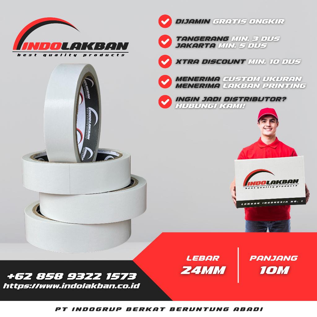 

PER SLOP - INDOLAKBAN DOUBLE TAPE KERTAS 1 INCH 11 YARD - 10 M