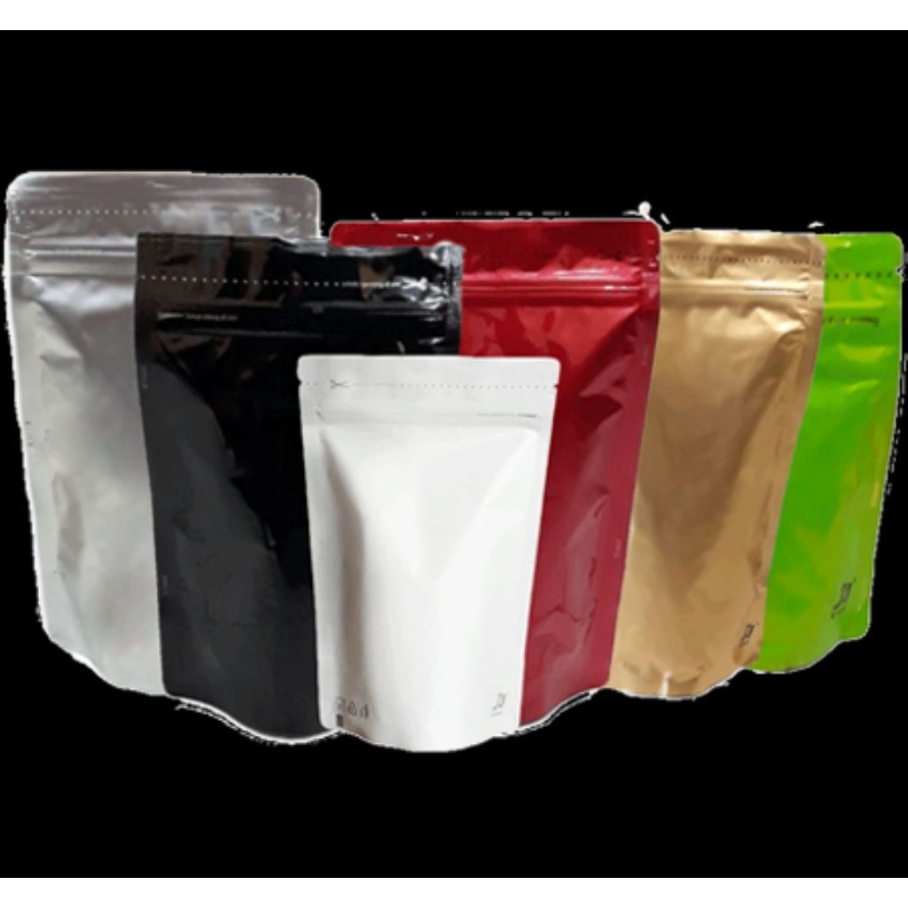K-Pack Kemasan Makanan Snack Kopi Standing pouch Padat Super Full Gold,Black,RED,GREEN,SILVER 250,50