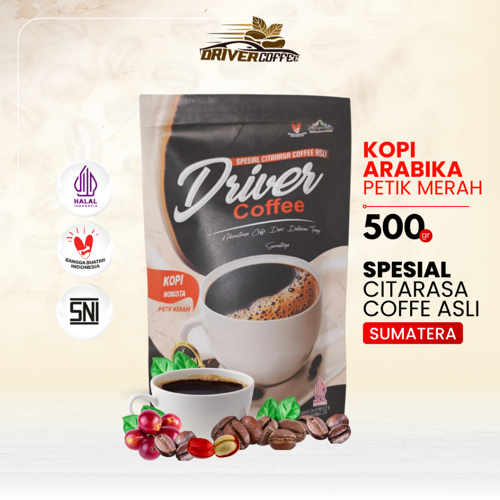 

Kopi Bubuk Driver Coffee Robusta Lampung Petik Merah 500 Gram Aroma Khas Premium