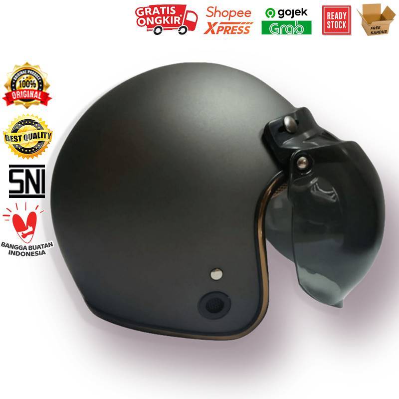 Helm Bogo / Helm Retro / Helm List Chrome Gunmet Doff Gold HKM