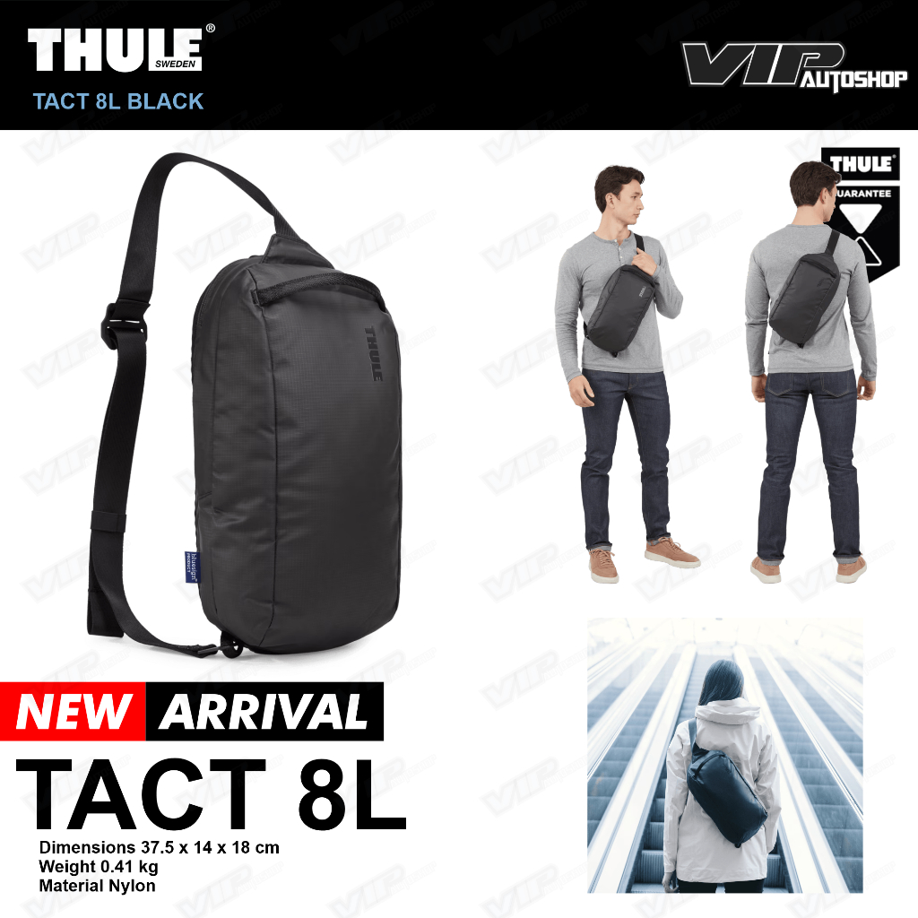Thule Tact Sling Bag TACTSL08 8L Black Tas Selempang Waist Travelling Sporty