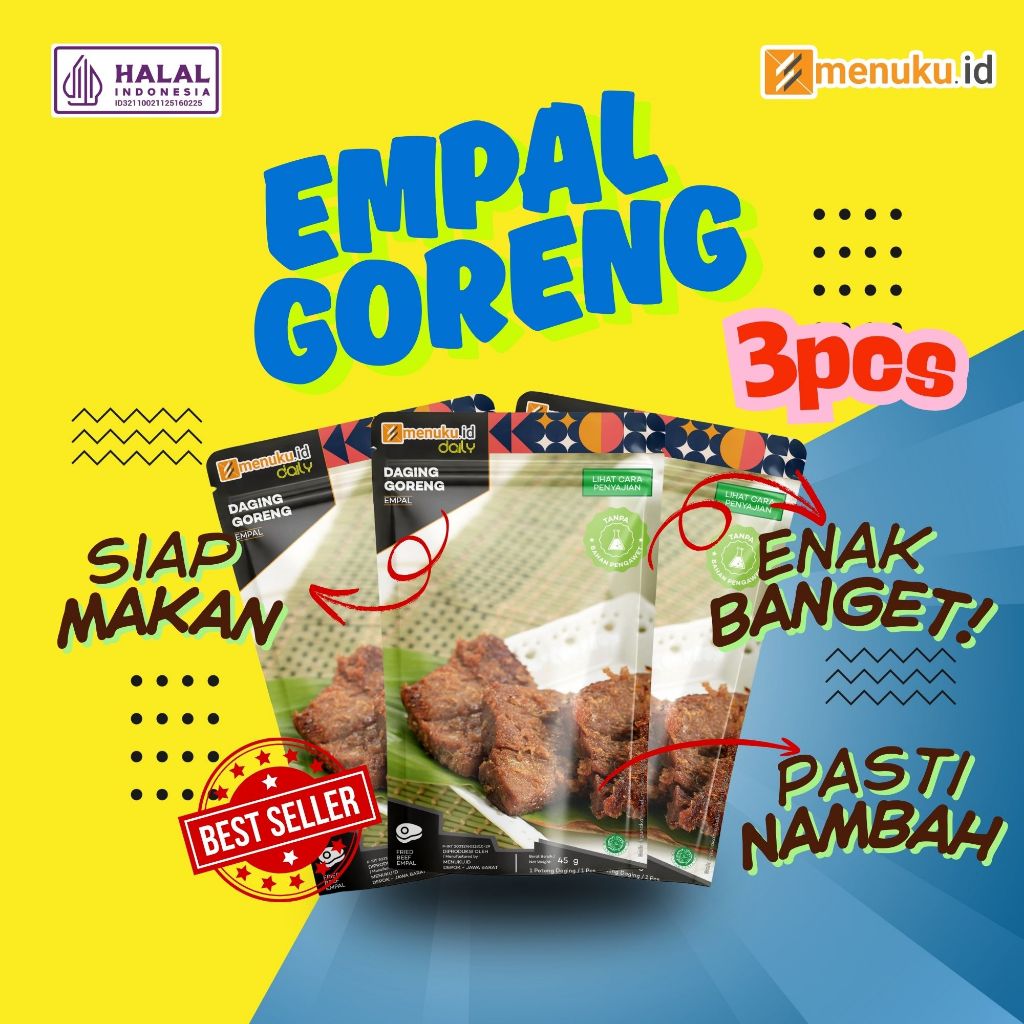 

Menuku.id - Daging Empal Goreng | Makanan Siap Saji, Instan, Praktis, Halal | Paket 3 Pcs