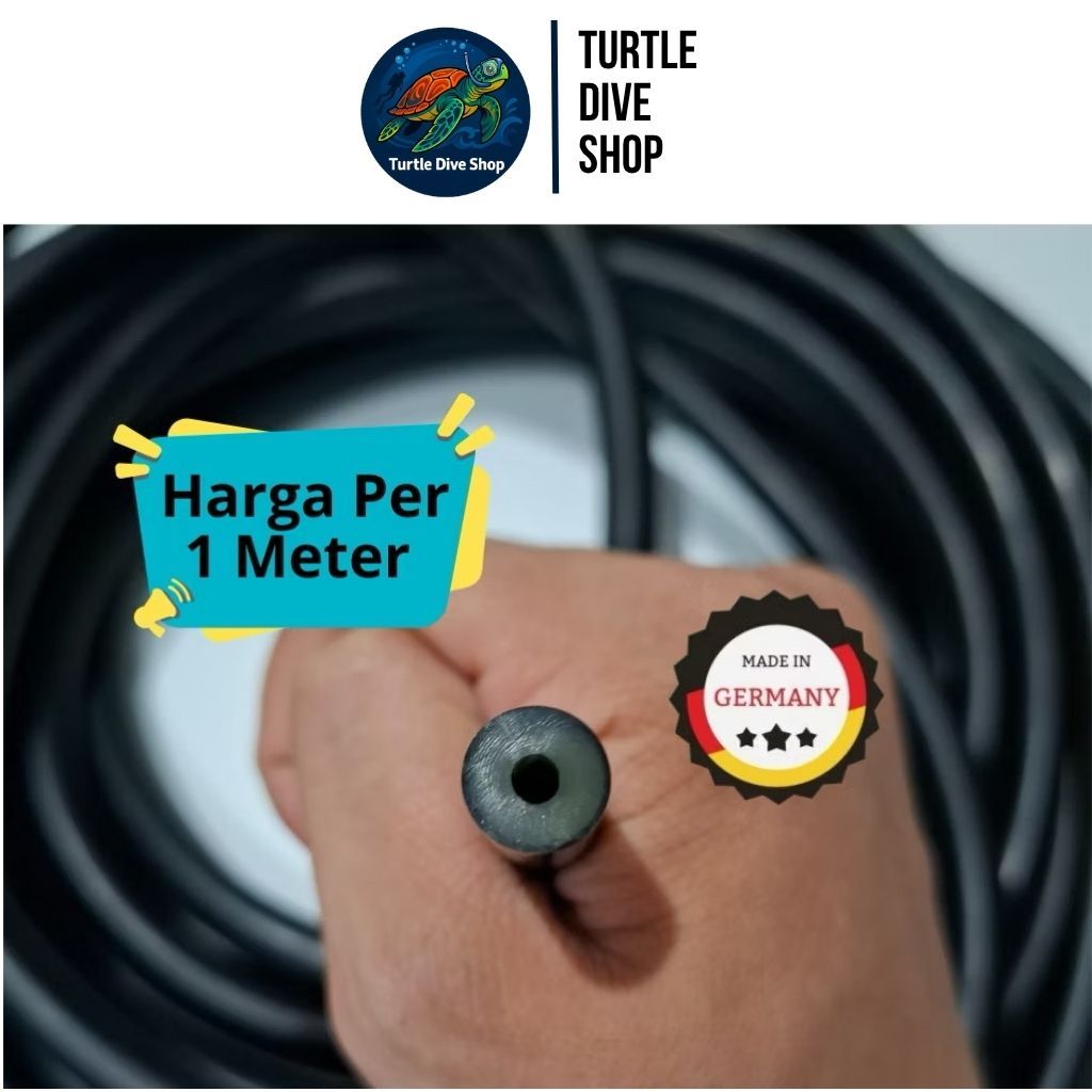 Rubber Bungee Speargun Full Black 10mm Per 1 Meter karet panah ikan 10 mm Karet Speargun karet panah