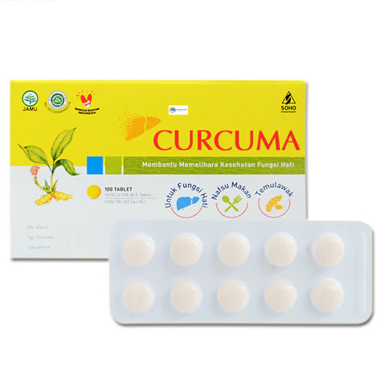 Curcuma FCT Box 100's Tablet Soho - Meningkatkan Nafsu Makan & Menjaga Fungsi Hati