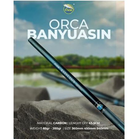 Joran Pancing Tegek Telescopic ORCA Banyuasin Super Hard High Carbon –  360cm 450cm 540cm