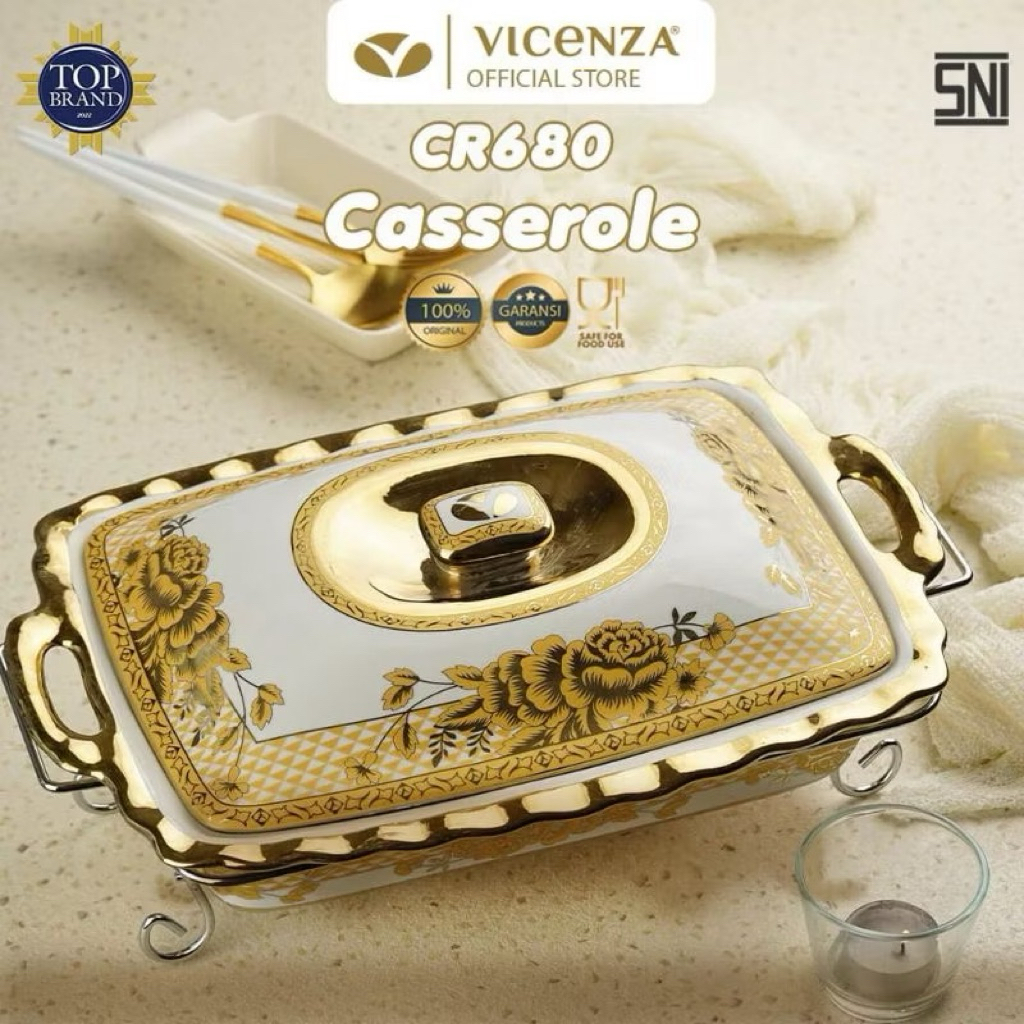 Vicenza - Prasmanan Vicenza Persegi 1 PCS - Wadah Saji Keramik Vicenza B-680