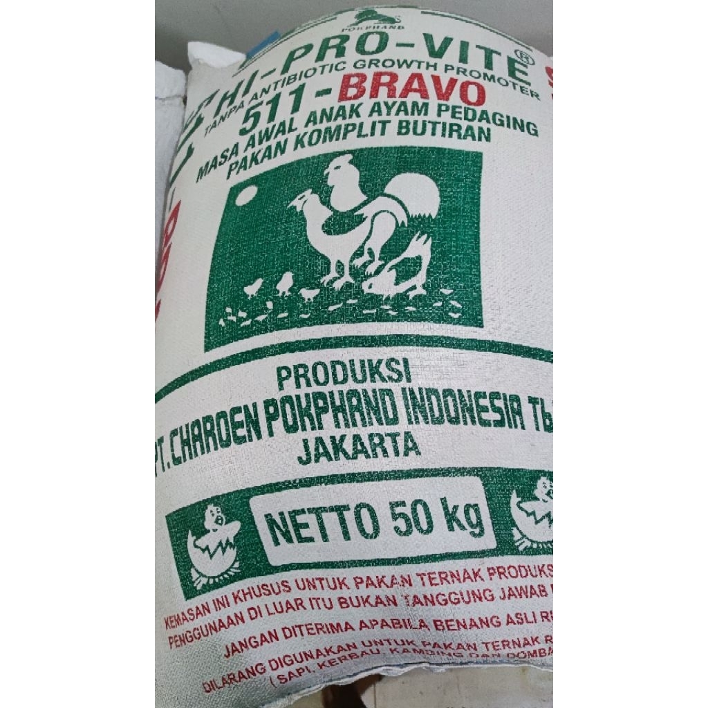 Pakan Ayam 511 Bravo Kemasan 1kg