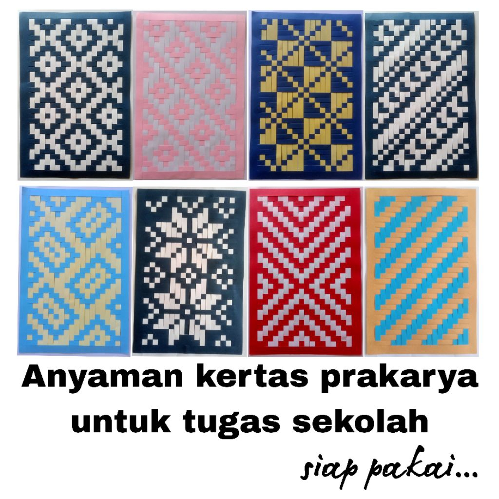 Anyaman Kertas Sudah Jadi – Prakarya Anak SD/SMP, Hiasan Unik Siap Pakai