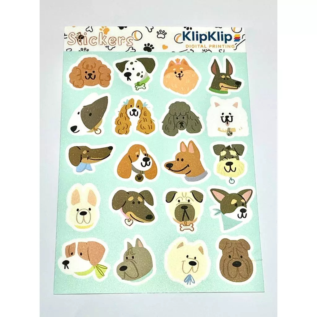 

Stiker Anjing Cute Glitter | Sticker Pack Hewan Lucu | Stiker Laptop, HP, Buku, Scrapbook - F3D