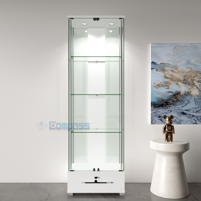 DX2 Lemari Tas Display Cabinet Kaca Minimalis dengan Laci Rak Tas Pajangan Etalase Pajang Tempat Kol