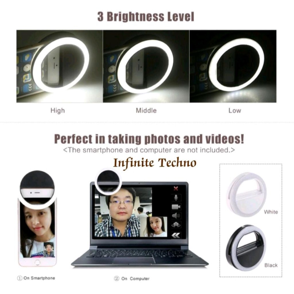 Lampu Selfie / Ring Light Led / Ring Light mini Lampu Jepit foto