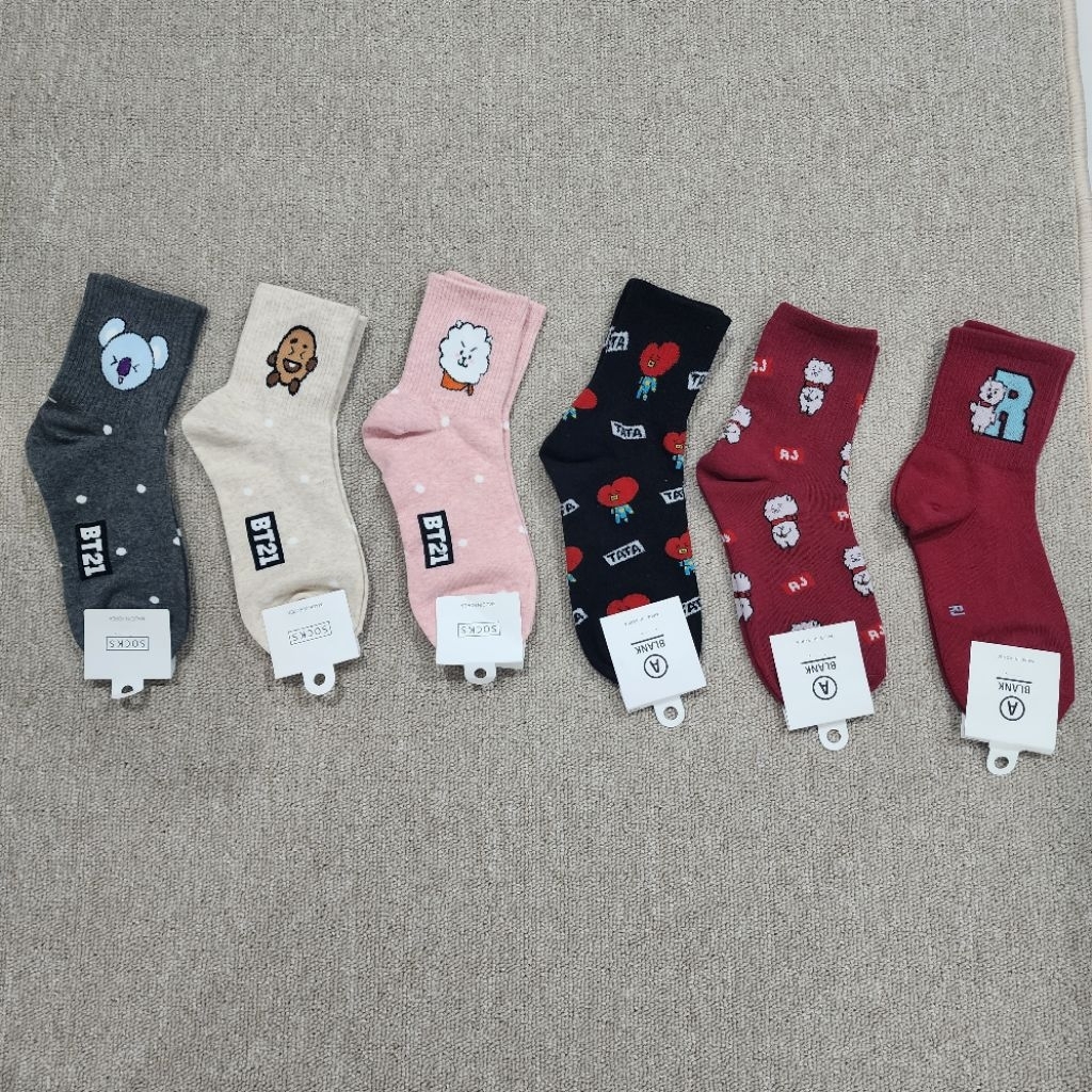 Kaos kaki korea bt21 premium bahan tebal musim dingin panas gugur 4 musim original korea