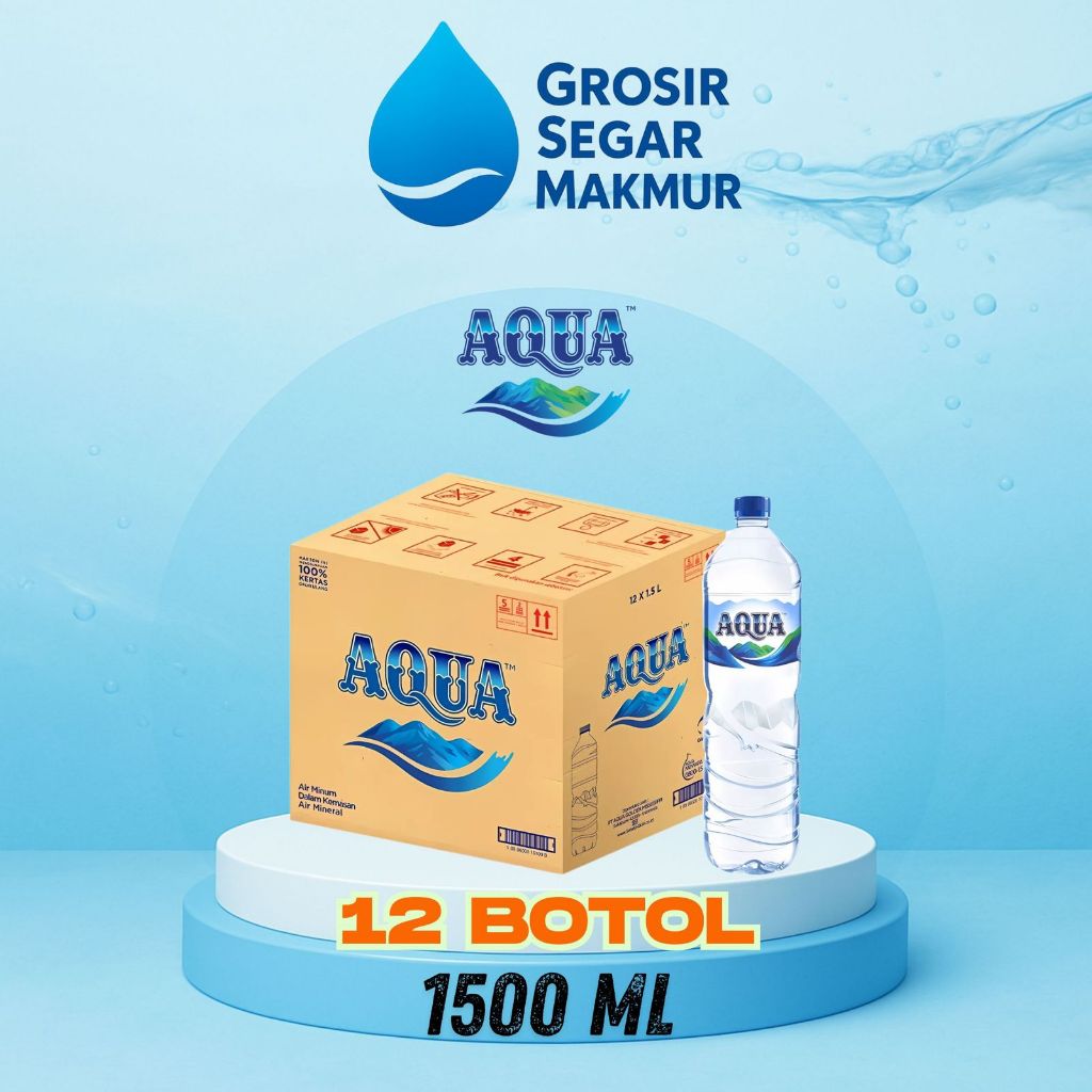 

AQUA Air Mineral 1500 ML dalam kemasan box 12 Botol
