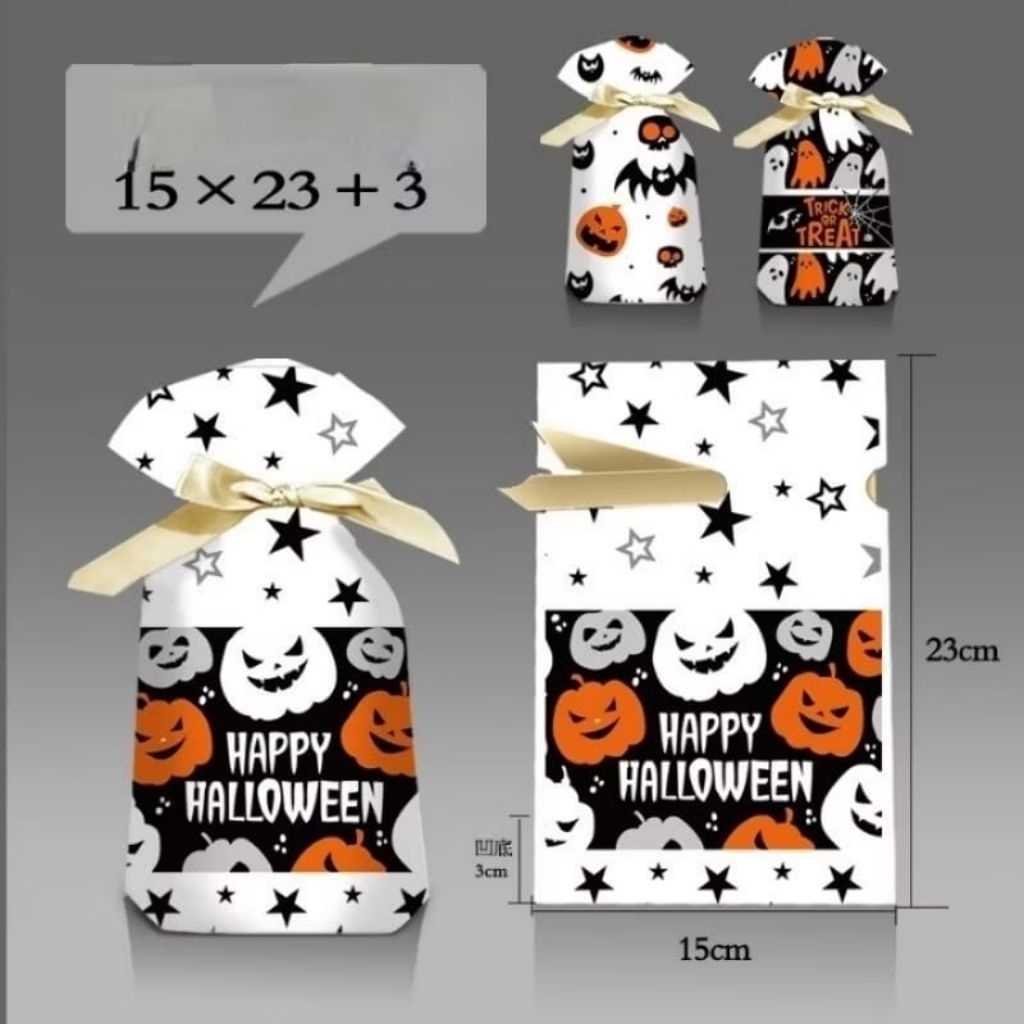 

(Per 10 ) Plastik Tali Halloween / Goodiebag cookies Halloween