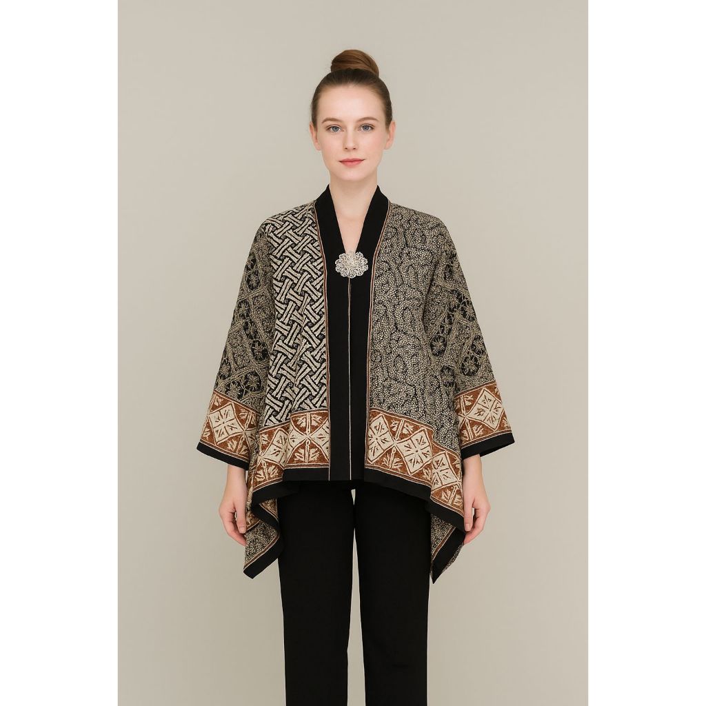 JUMBO XXXL - PREMIUM PARIS Blus Pagi Sore Kartini Batik Warna Motif Cerah Kondangan Formal Wanita Tr