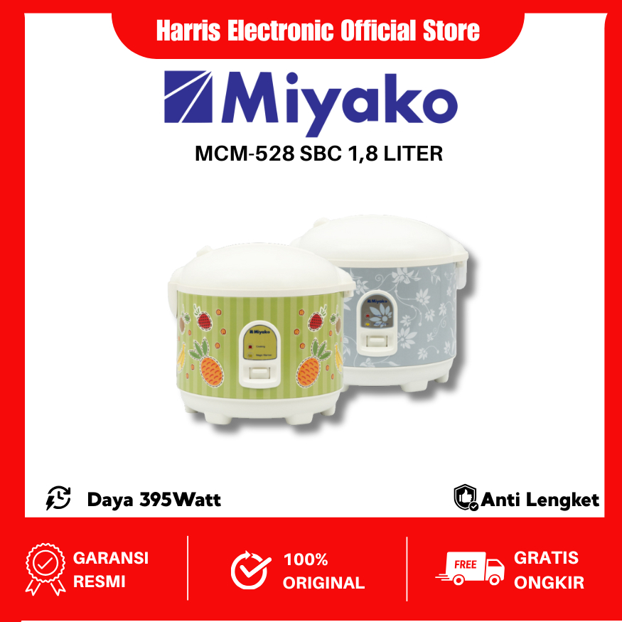 Miyako MCM 528 Magic Com Rice cooker Anti Lengket 3 In 1 - Magic Warmer Plus