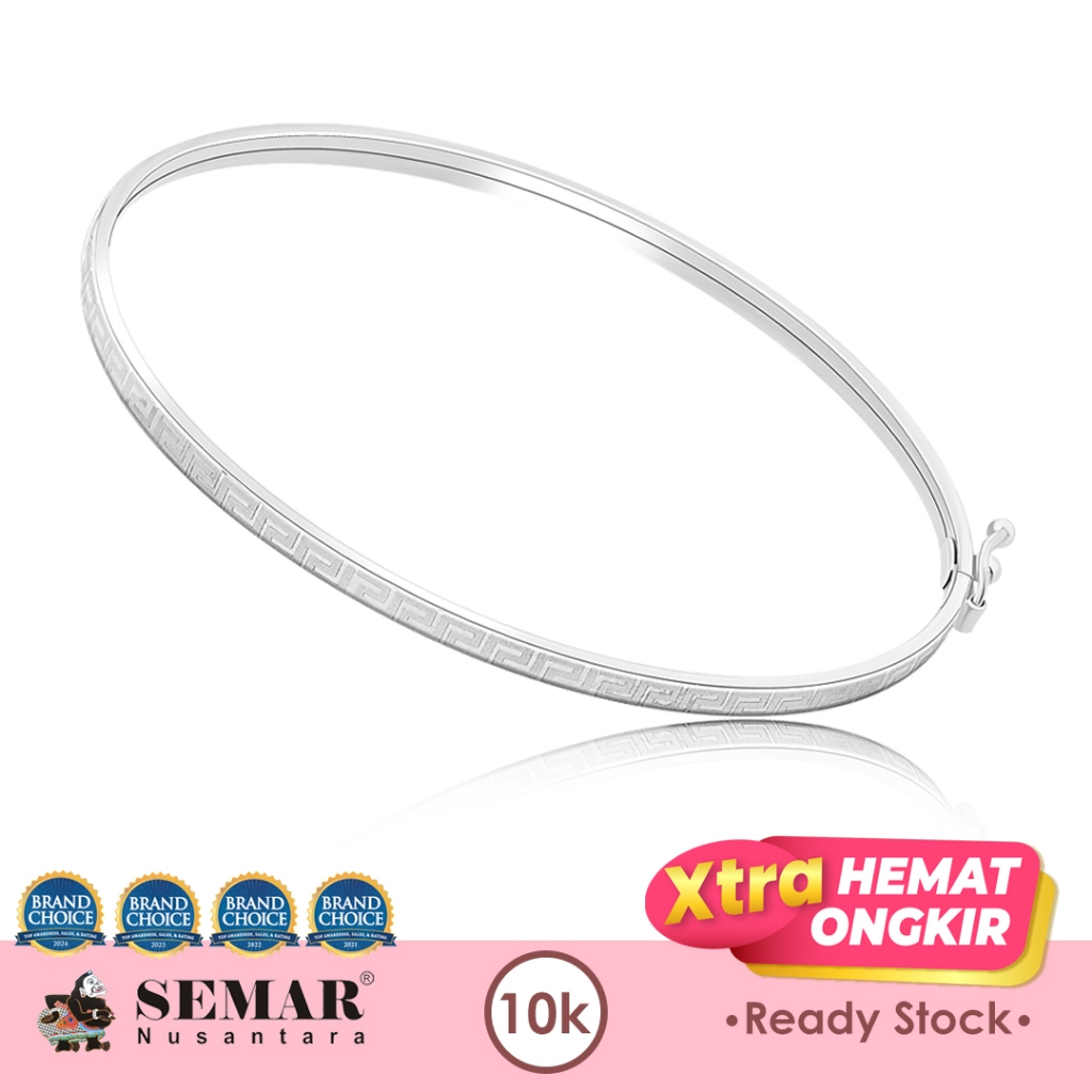 Gelang Emas Abigail Bangle White Gold 10K Semar Nusantara