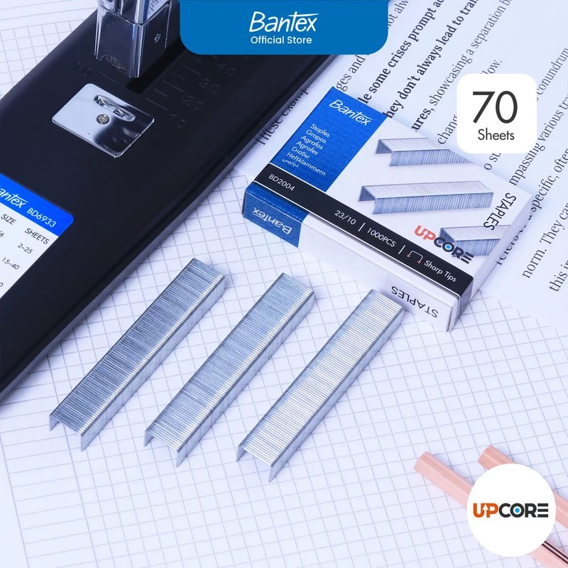 

Bantex Staples 23/10 Ujung Tajam Anti Karat | Untuk 60 Lembar Kertas | Isi 1000 Pcs