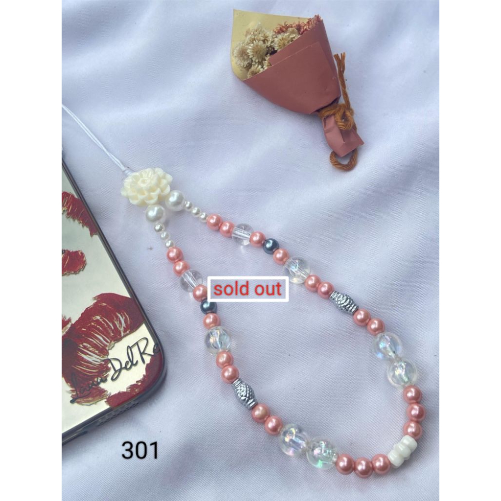 strap phone aesthetic pink/gantungan hp/ gantungan kunci/gantungan tas
