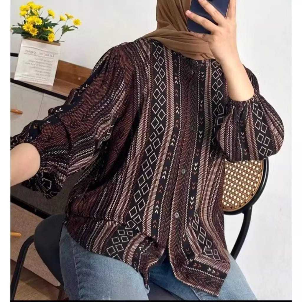 MIRAF FASHION- BATIK KEMEJA WANITA TERBARU L XL RAYON // ATASAN RAYON VIRAL // BLOUSE MOTIF RAYON AD