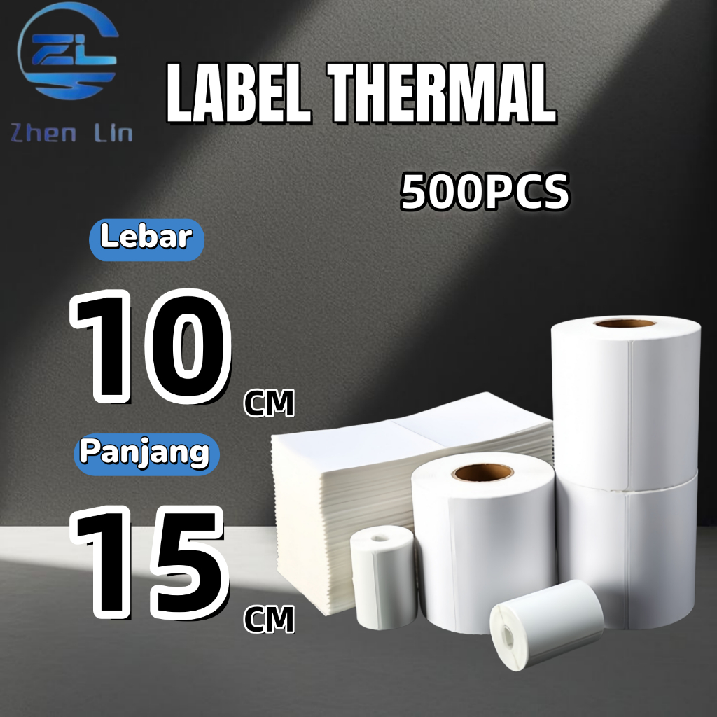 

Label Thermal 100mm x 150mm A6 500pcs Anti Air Minyak Gesek untuk Printer Thermal Putih