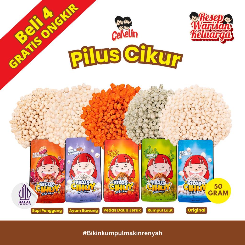 

CEKELIN Cemilan Pilus Cikur - Isi 50gr