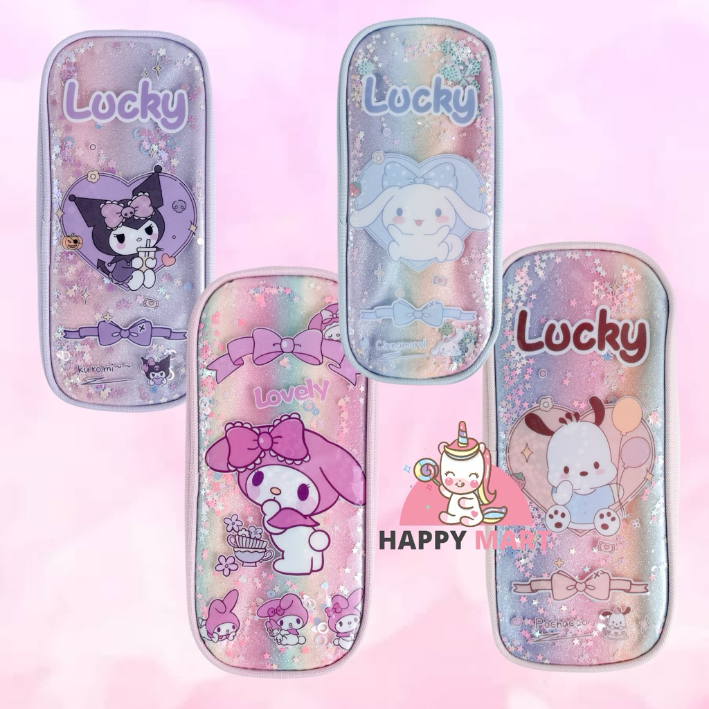 

Tempat Pensil Glitter Karakter Sanrio (Kuromi, Cinnamoroll, My Melody, Pochacco)