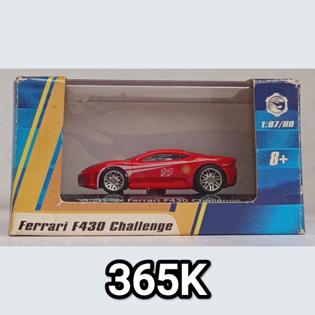 Diecast HO Mini Scale 87 Hot Wheels Ferrari F430 Challange Merah