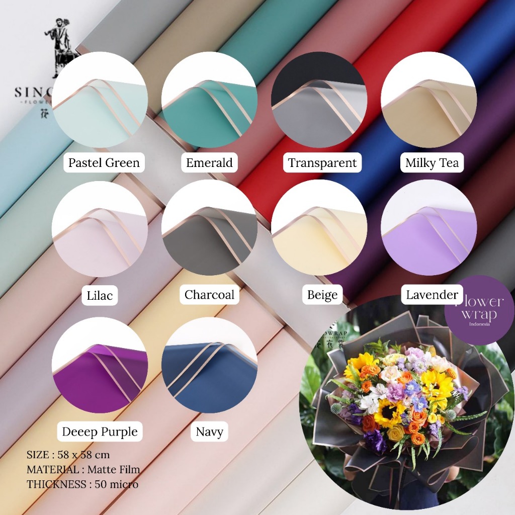 

Flower wrapping paper varian List Gold premium paper florist kertas buket bunga List Emas premium Valentine Hari Ibu Wisuda