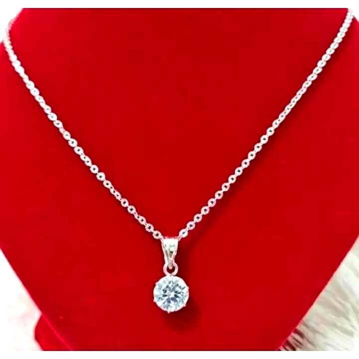 Kalung Titanium Wanita Nuri Silver Cantik Elean Anti Karat