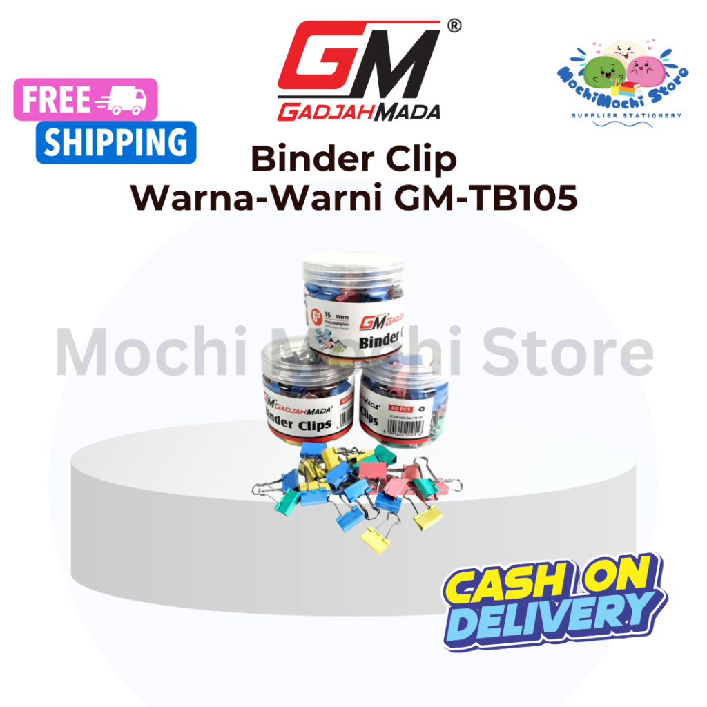

Binder Clip GM-TB105 | Klip Penjepit Kertas GM Warna-Warni | No.105
