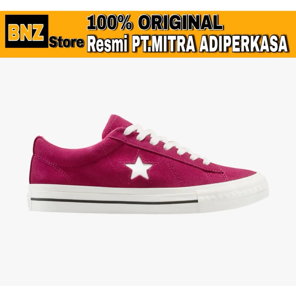 Sepatu Sneakers Unisex Converse One Star 95 Sporty Berry/Black/Vintage White