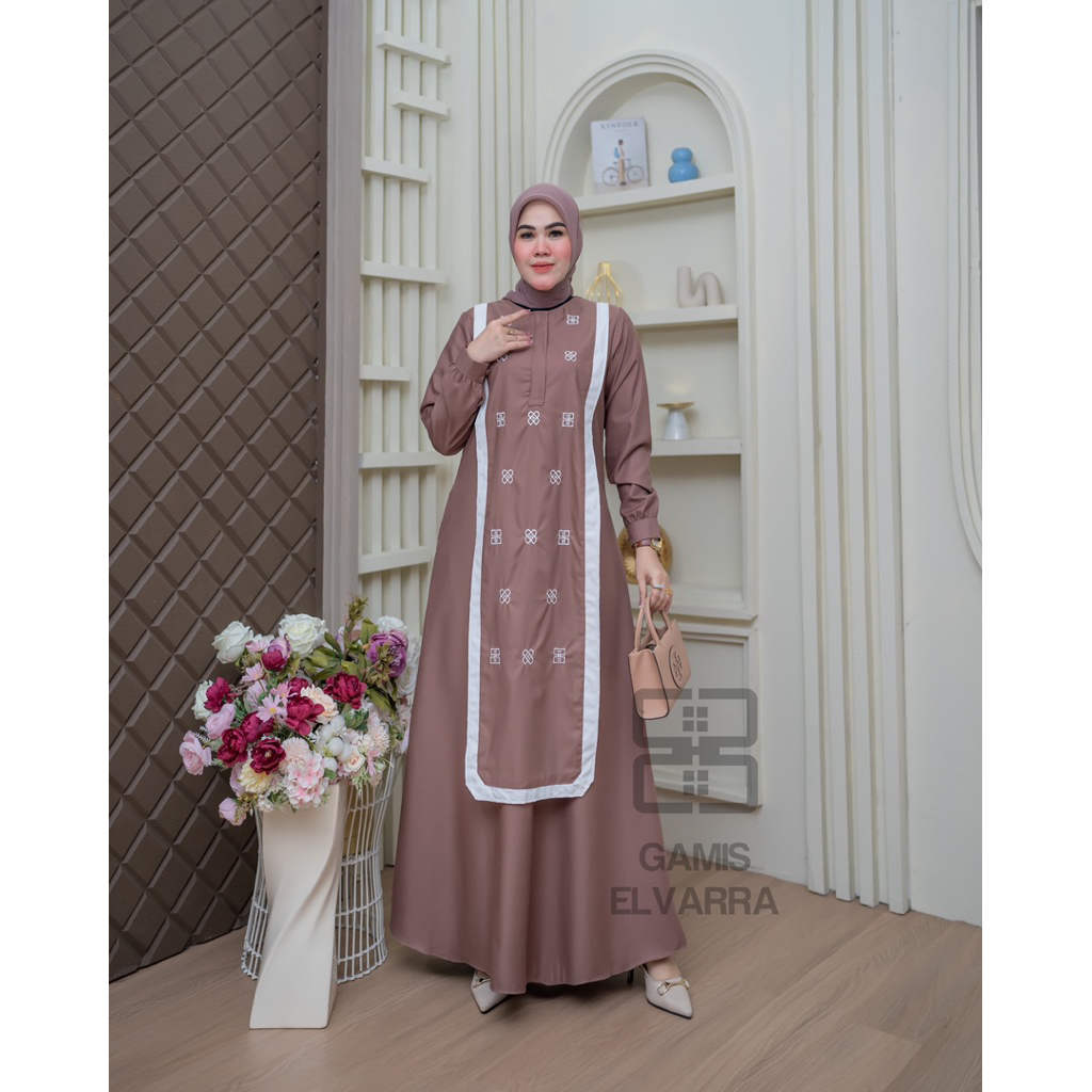 Gamis elvarra/gamis toyobo polos/gamis semi outer/gamis trend