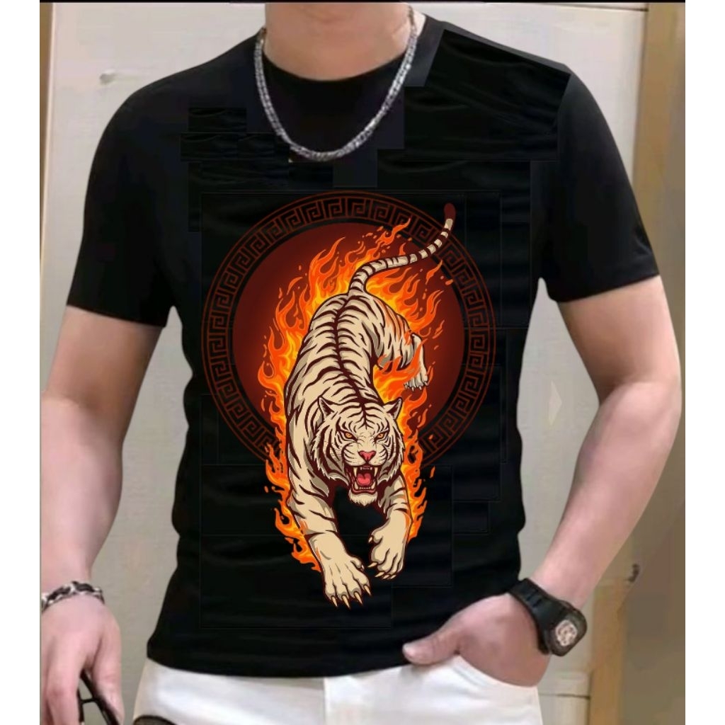 baju dewasa pria TERBARU/kaos dewasa terbaru motif harimau 3d