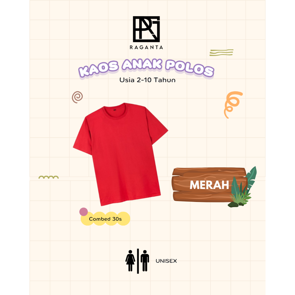 Raganta KAOS POLOS ANAK KAOS POLOS MERAH ANAK KAOS MERAH KAOS ANAK BAJU ANAK BAJU MERAH BAJU AGUSTUS