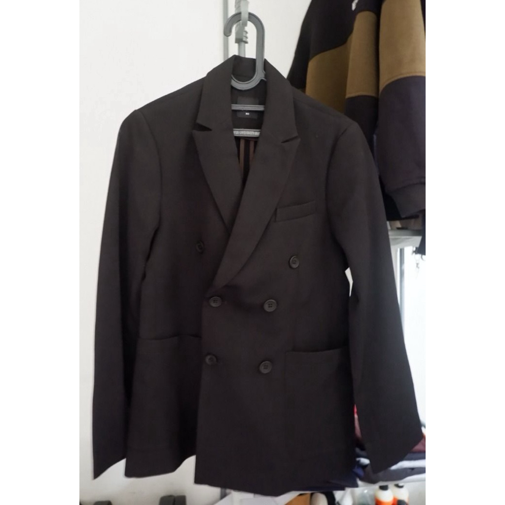HEYMALE JAS BLAZER PEAZY DOUBLE BREASTED SUIT BLACK