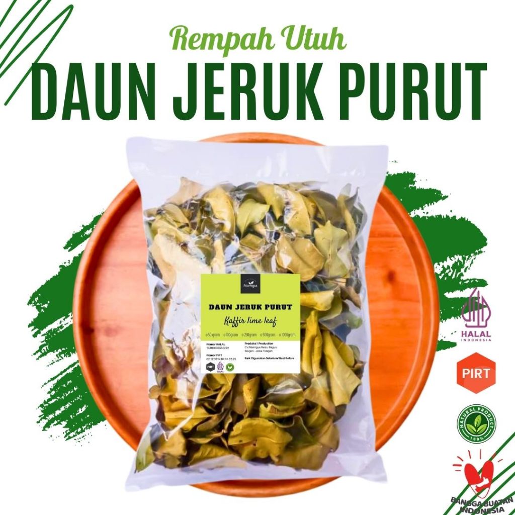 

Daun Jeruk Purut Kering / Dried Lime Leaves Rempah (50 GRAM)