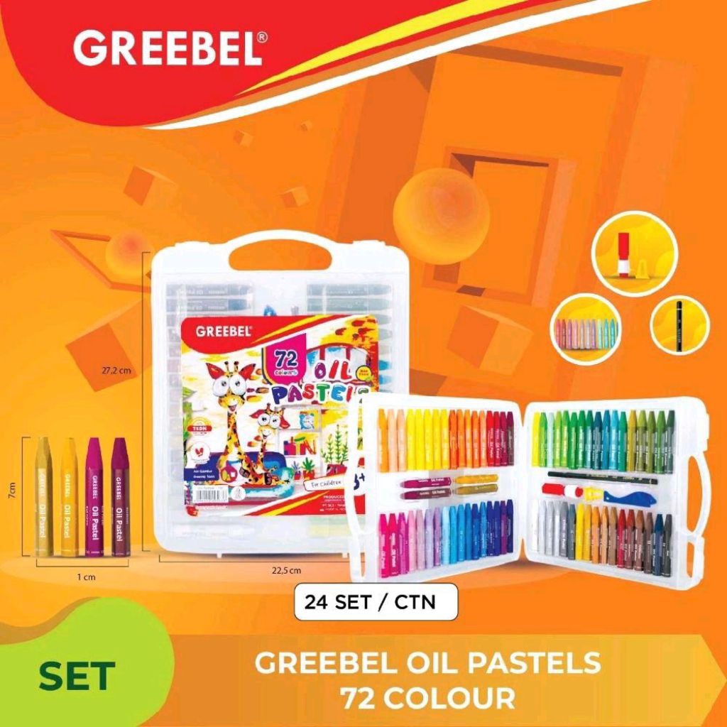 

Crayon Greebel 72 Warna / Oil Pastel 72 Warna