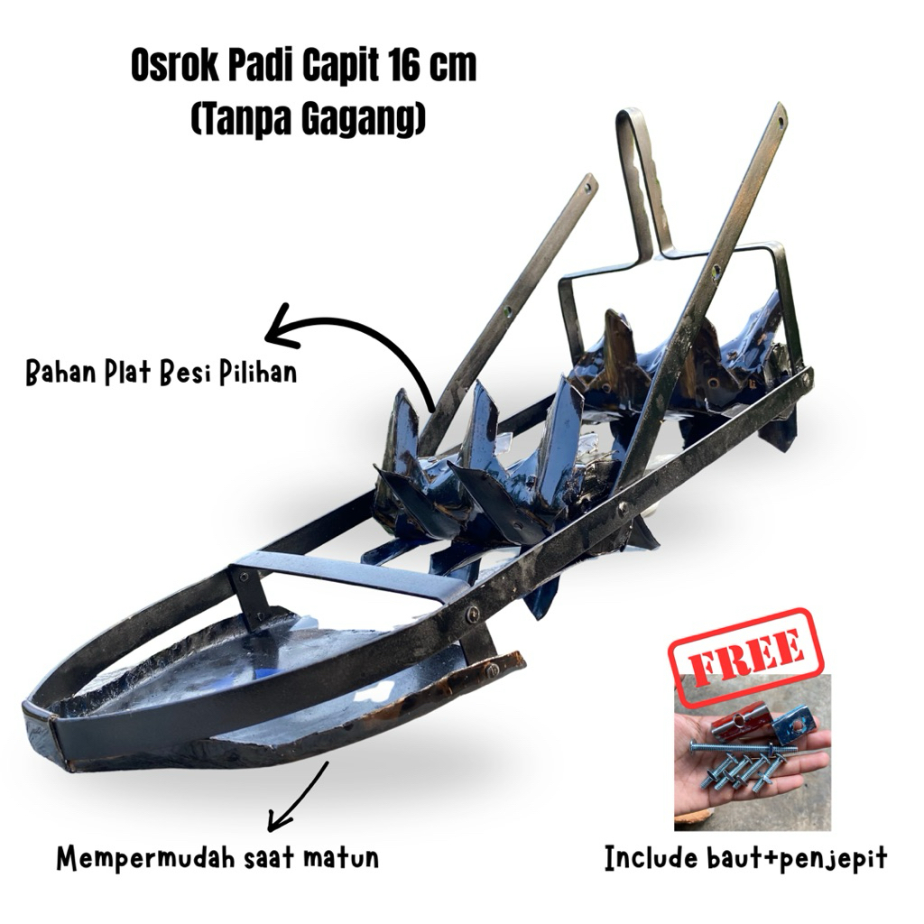 Osrok Padi Sawah 16 cm Tanpa Gagang Odrok Capit As Tebal Alat Penyiangan Padi Hanya Alat untuk Matun